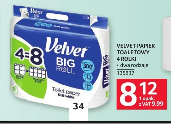 Papier toaletowy Velvet 4-pak promocja w Selgros