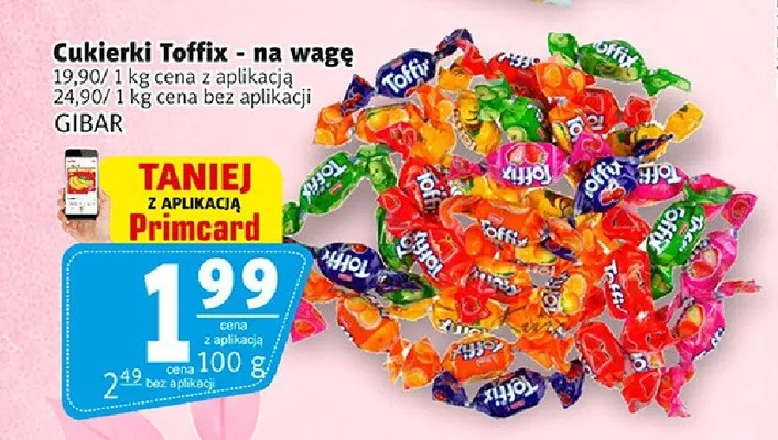 Cukierki Toffix na wagę GIBAR promocja w Prim Market