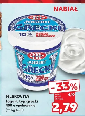 Jogurt typ grecki Mlekovita promocja w Kaufland