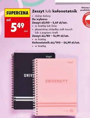Kołonotatnik A4/100 Kayet promocja w Biedronka