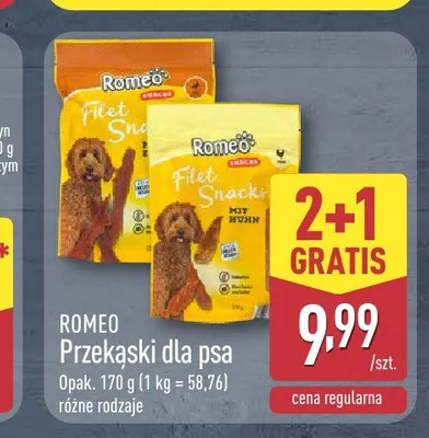 Przekąska dla psa Romeo Filet Snacks z kurczakiem promocja w Aldi