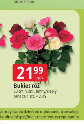 Bukiet róż promocja w Leclerc