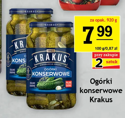 Ogórki konserwowe Krakus promocja w Gram Market
