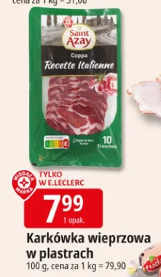Coppa Recette Italienne karkówka wieprzowa w plastrach promocja w Leclerc