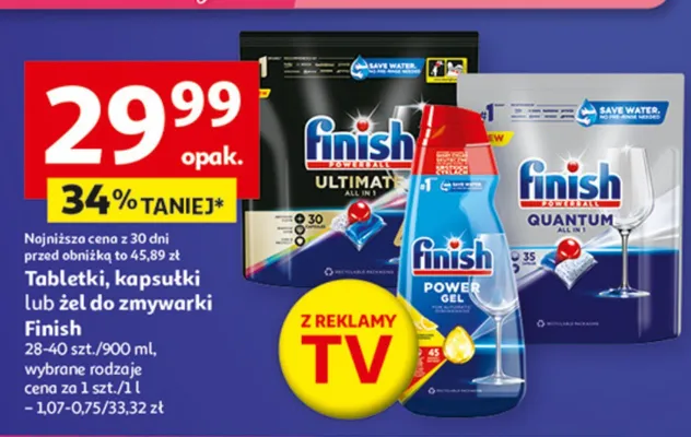 Tabletki, kapsułki lub żel do zmywarek promocja w Auchan