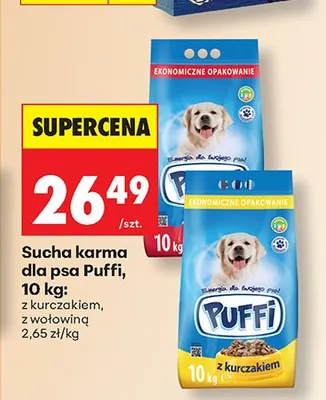 Sucha karma dla psa Puffi z wołowiną promocja w Biedronka