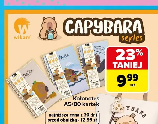 Kołonotes A5 80 kartek Capybara promocja w Carrefour
