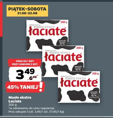 Masło ekstra Łaciate promocja w Netto