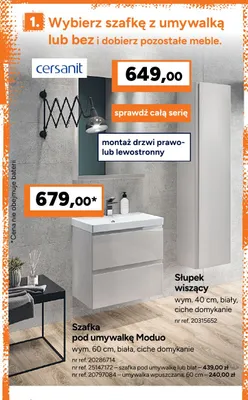 Słupek wiszący Moduo Cersanit promocja w Bricoman