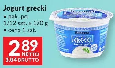 Jogurt grecki Bakoma promocja w Makro