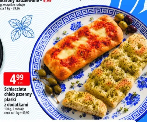 Schiacciata chleb pszenny płaski z dodatkami promocja w Leclerc