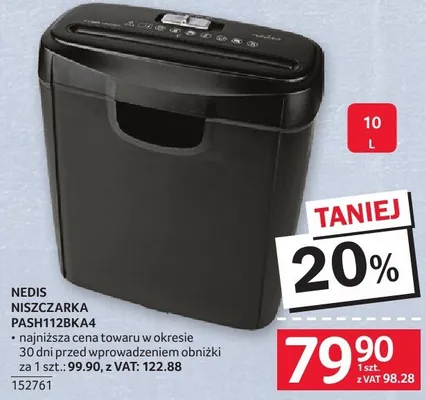 Niszczarka PASH112BKA4 promocja w Selgros