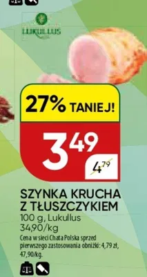 Szynka krucha z tłuszczykiem promocja w Chata Polska