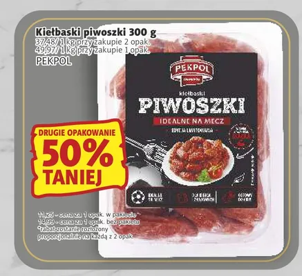 Kiełbaski piwoszki Pekpol promocja w Prim Market