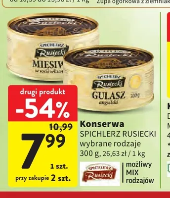Konserwa gulasz angielski Spichlerz Rusiecki promocja w Intermarche