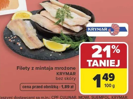 Filety z mintaja mrożone promocja w Carrefour Market