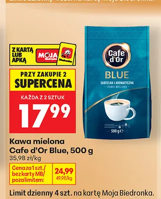 Kawa mielona Cafe d'Or Blue promocja w Biedronka