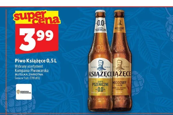 Piwo Książęce Miodowy Lager 0,5 l promocja w TOPAZ