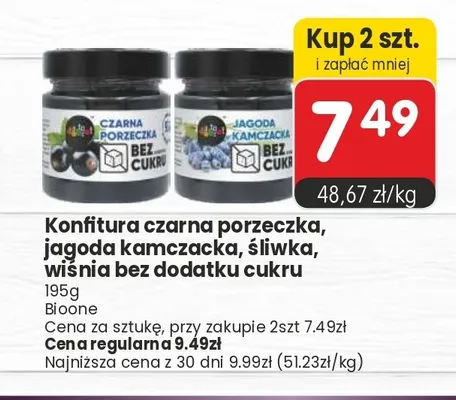 Konfitura wiśnia bez dodatku cukru Bioone promocja w Market Point