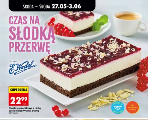 Ciasto porzeczkowe z białą czekoladą E.Wedel promocja w Biedronka