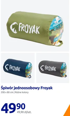 Śpiwór jednoosobowy Froyak 200x80cm promocja w Action