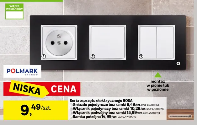 Włącznik pojedynczy bez ramki Rosa Polmark Tarnów promocja w Leroy Merlin