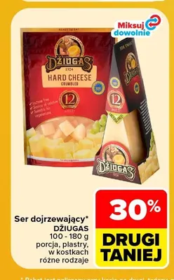 Ser dojrzewający porcja, plastry, w kostkach Džiugas promocja w Carrefour Market