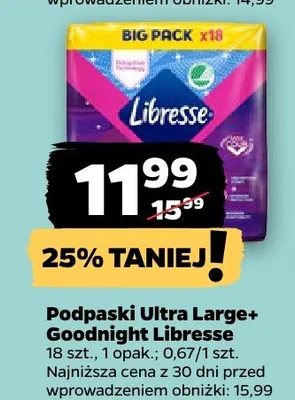 Podpaski Ultra Large+ Goodnight promocja w Netto