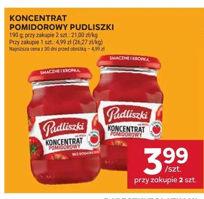 Koncentrat pomidorowy Pudliszki promocja w Stokrotka