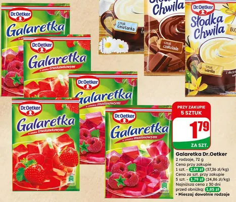 Galaretka o smaku malinowym promocja w Dino