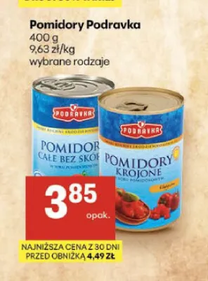 Pomidory Podravka krojone promocja w Delikatesy Centrum