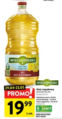 Olej rzepakowy Wielkopolski promocja w Intermarche