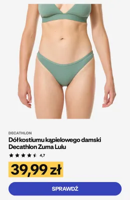 Dół kostiumu kąpielowego damski Decathlon Zuma Lulu promocja w Decathlon