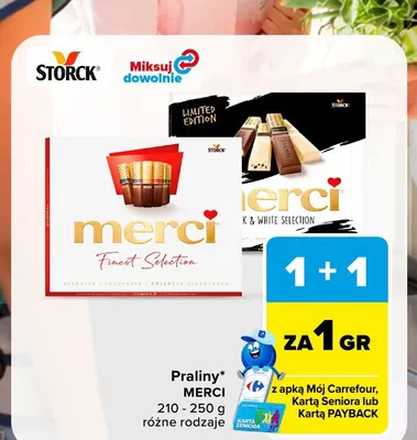 Praliny Merci Black & White Selection promocja w Carrefour
