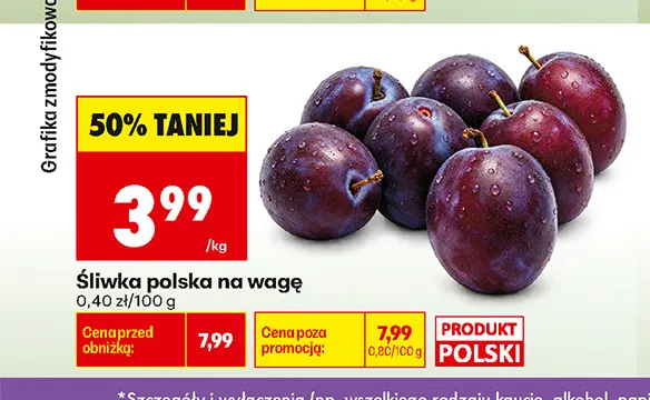 Śliwki polskie na wagę promocja w Biedronka