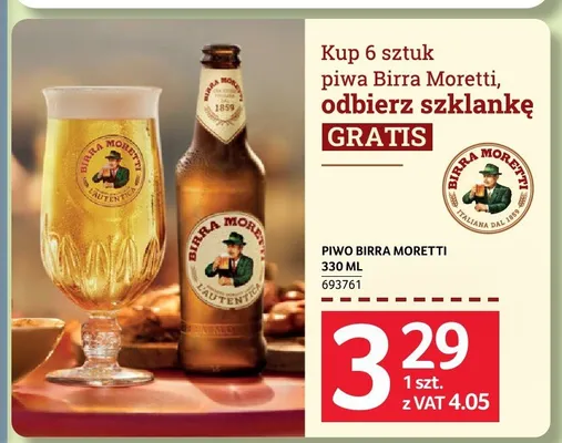 Piwo Birra Moretti 330ml promocja w Selgros