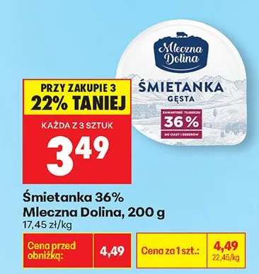 Śmietanka gęsta 36% promocja w Biedronka