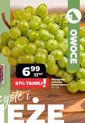 Winogrono sułtanka bezpestkowe promocja w Netto