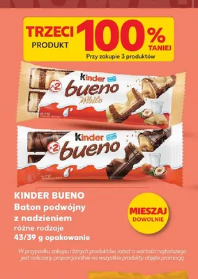 Baton podwójny z nadzieniem Kinder Bueno White promocja w Kaufland