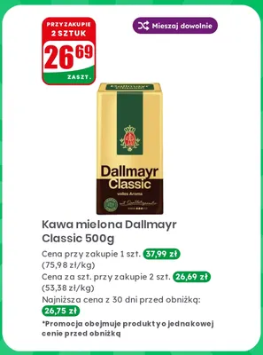 Kawa mielona Dallmayr Classic promocja w Dino