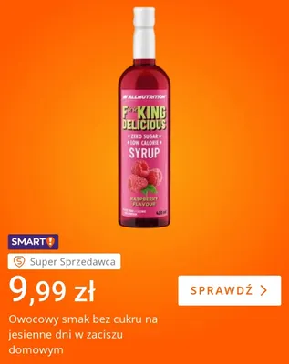 Syrop malinowy F**king Delicious Allnutrition promocja w Allegro