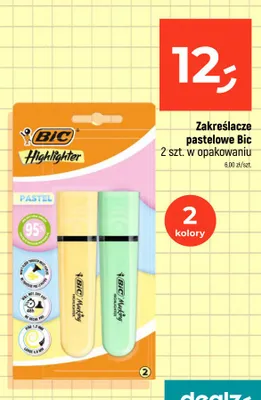 Zakreślacze pastelowe Bic Highlighter Pastel 2-pak promocja w Dealz