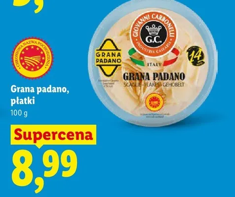 Ser Grana Padano płatki Giovanni Carbonelli promocja w Lidl