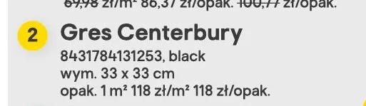 Gres Centerbury black promocja w Castorama