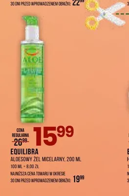 Żel micelarny aloesowy Equilibra promocja w Drogerie Natura
