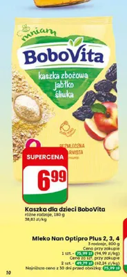 Kaszka zbożowa BoboVita jabłko śliwka promocja w Dino