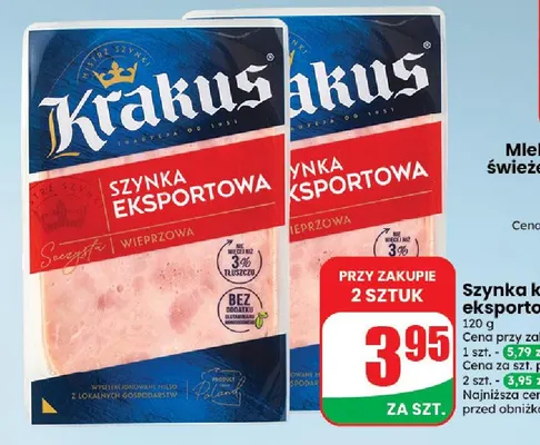 Szynka konserwowa eksportowa Krakus promocja w Dino