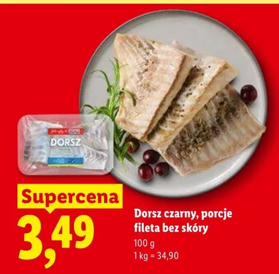 Dorsz czarny porcje fileta bez skóry promocja w Lidl