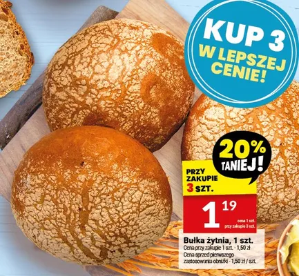 Bułka żytnia, 1 szt. promocja w Twój Market