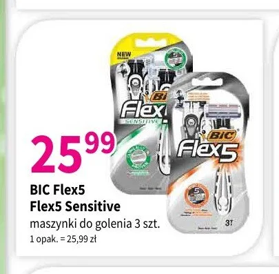 Maszynki do golenia BIC Flex5 Sensitive promocja w Drogerie Polskie